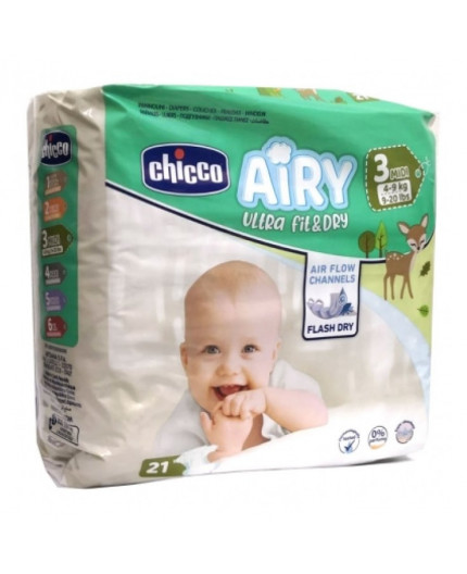 CHICCO PAÑALES AIRTY MIDI T3 4-9KG 21UDS